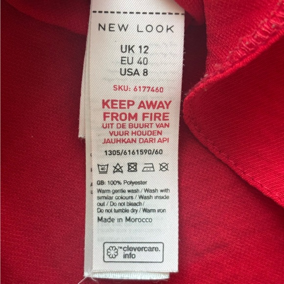 New Look Vibrant Red Tie Waist Top - Picture 5 of 5